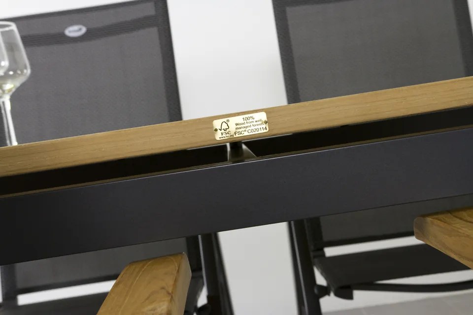 Hartman Da Vinci/Sonata 4-persoons verstelbare tuinset 160x90 cm. - Teak