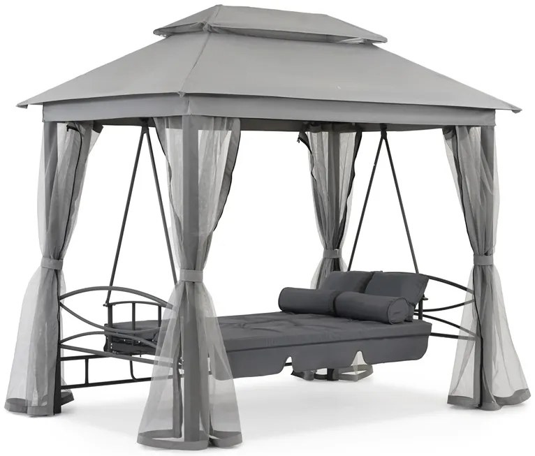Mooie Premium Garden Point metalen tuinschommel grijs