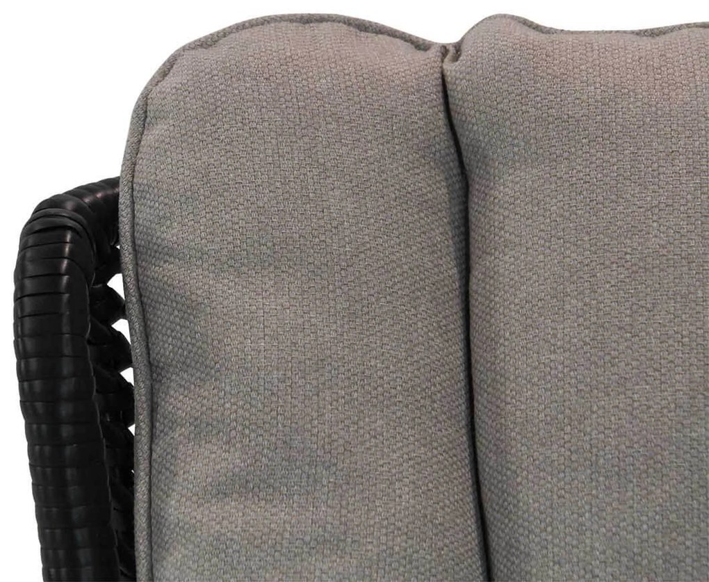 Tuinset Ronde Tuintafel 6 personen 150 cm Wicker/Aluminium/Aluminium/wicker Zwart Coco Azzano/Ancona