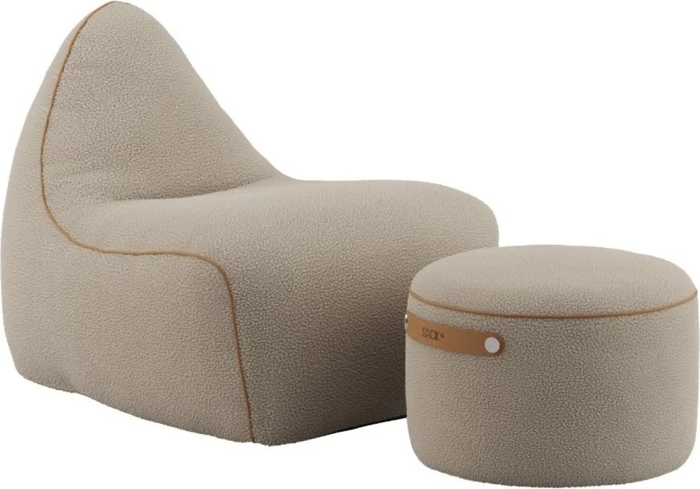 Sackit Stoel & Pouf Indoor - Teddy Beige