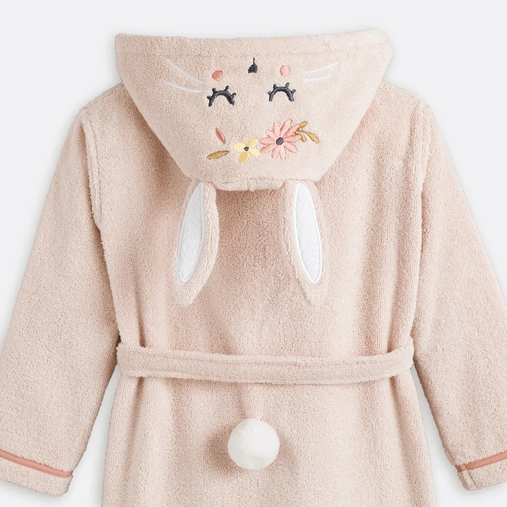Badjas voor baby en kind met kap, in bio katoen, Florence