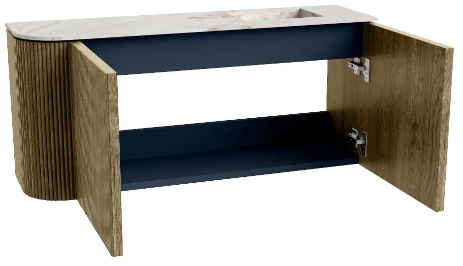Mondiaz Joya DLux 90cm toiletmeubel ronding links dusk met wastafel faye rechts 1 kraangat frappe