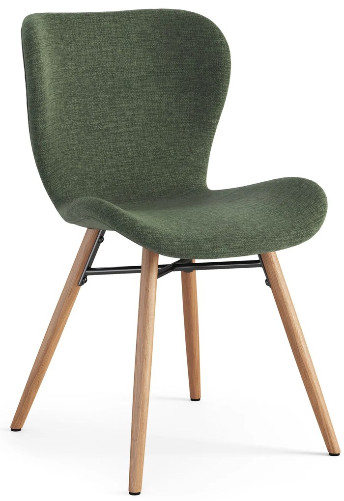 ALTEA Groen (stof Rio 140)/poten natuur eiken – MODERNE STOEL VOOR WOONKAMER/EETKAMER/KEUKEN/KANTOOR