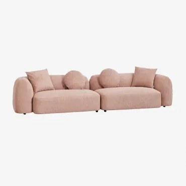 Modulaire 2-delige Bank In Chenille Coco Stof Chenille Roze – Kwarts - Sklum