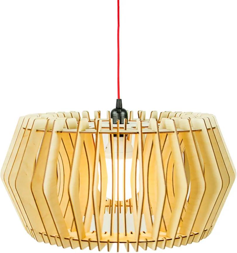 Bomerango Caeser Naturel - Hanglamp - Extra Large Ø 68 cm - Koordset rood - Hanglampen - Tafellamp - Vloerlamp - Scandinavisch design