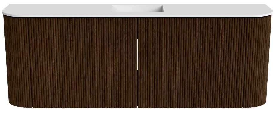 Mondiaz Joya 115cm toiletmeubel ronding links/rechts walnut met wastafel faye midden 1 kraangat talc