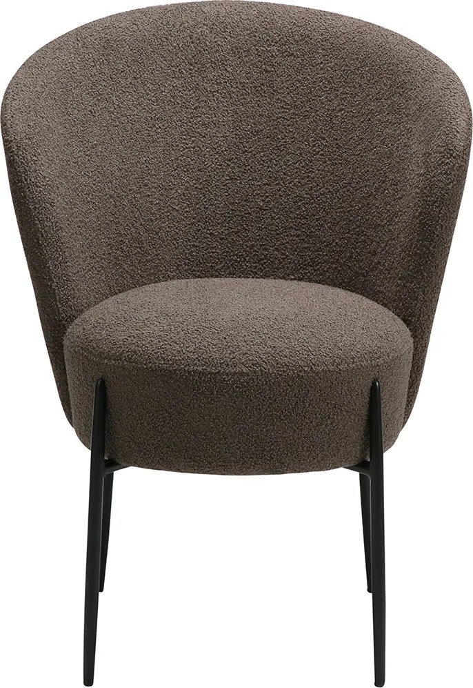 Dan-Form Orbit Eetkamerstoel Met Hoge Rugleuning Rond Boucle Bruin