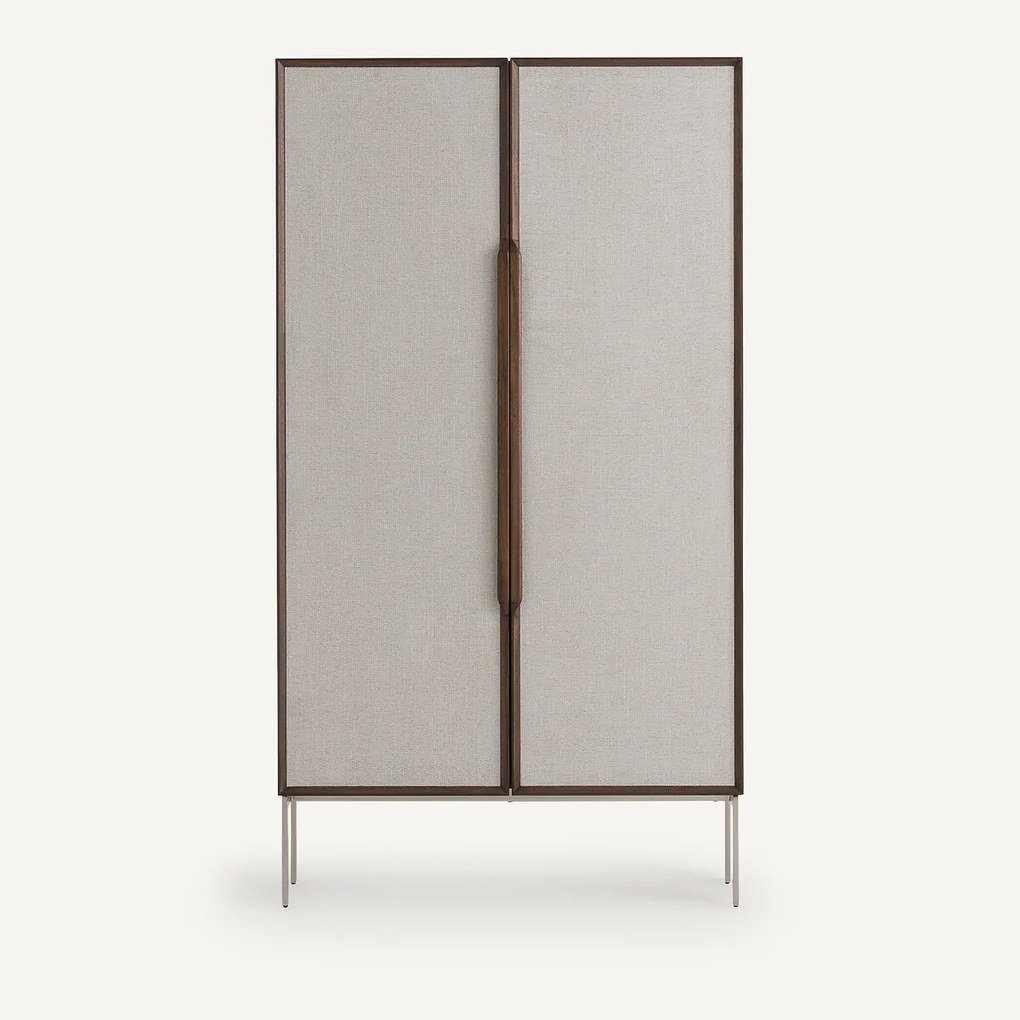 Garderobedesk met walnootfineer en stof met structuur, Omid