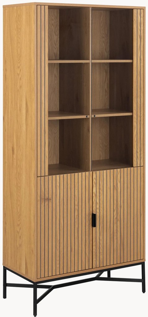 Vitrinekast Jaipur met houtlook