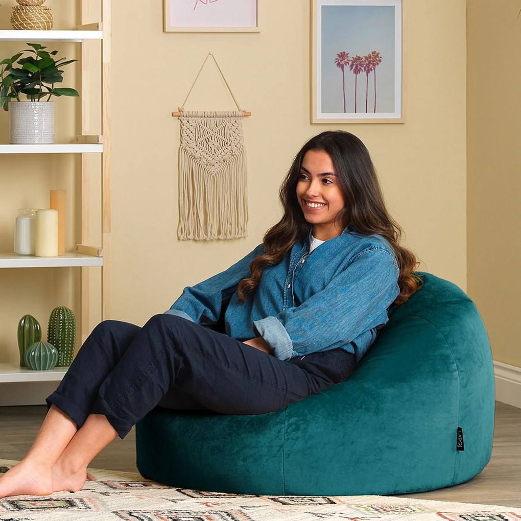 Aurora Classic Velvet Bean Bag + Footstool