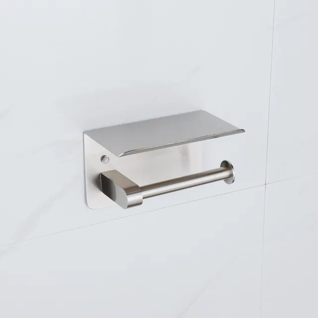 Fortifura Calvi - toiletrolhouder - met plateau - Geborsteld RVS PVD (RVS) SW1183054