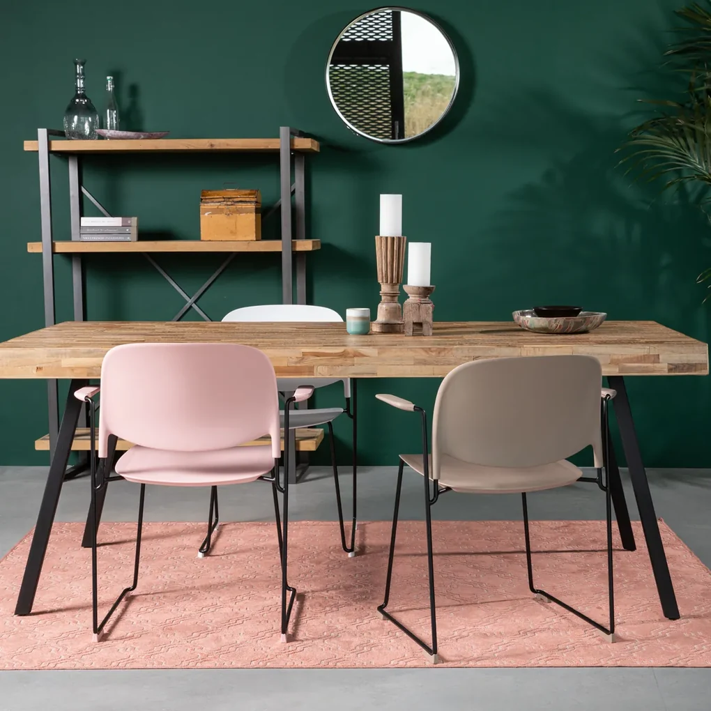 Stapelbare Design Stoel Met Arm Roze