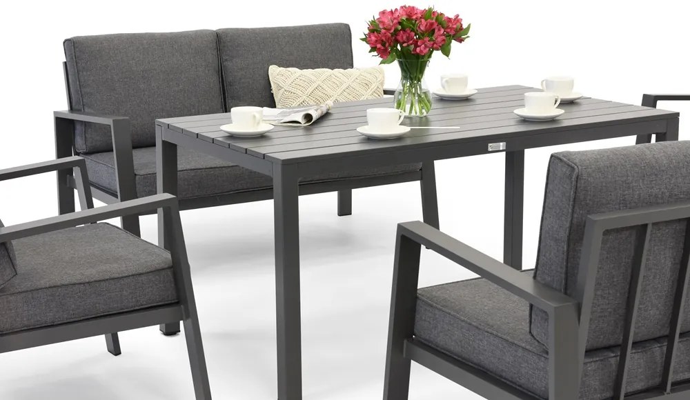 Zakintos Apetito 6 antraciet aluminium set Garden Point
