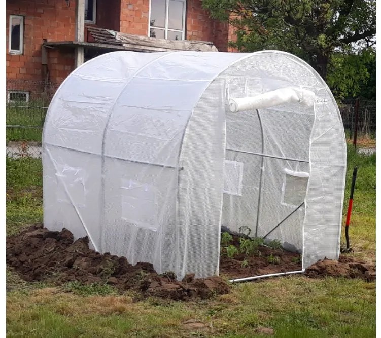 Witte plastic tunnel 2x2,5m Tuinpunt