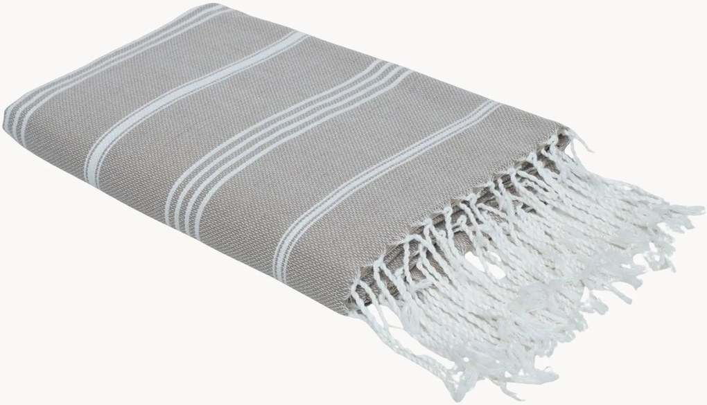 Katoenen hammamhanddoek Mykonos met franjes