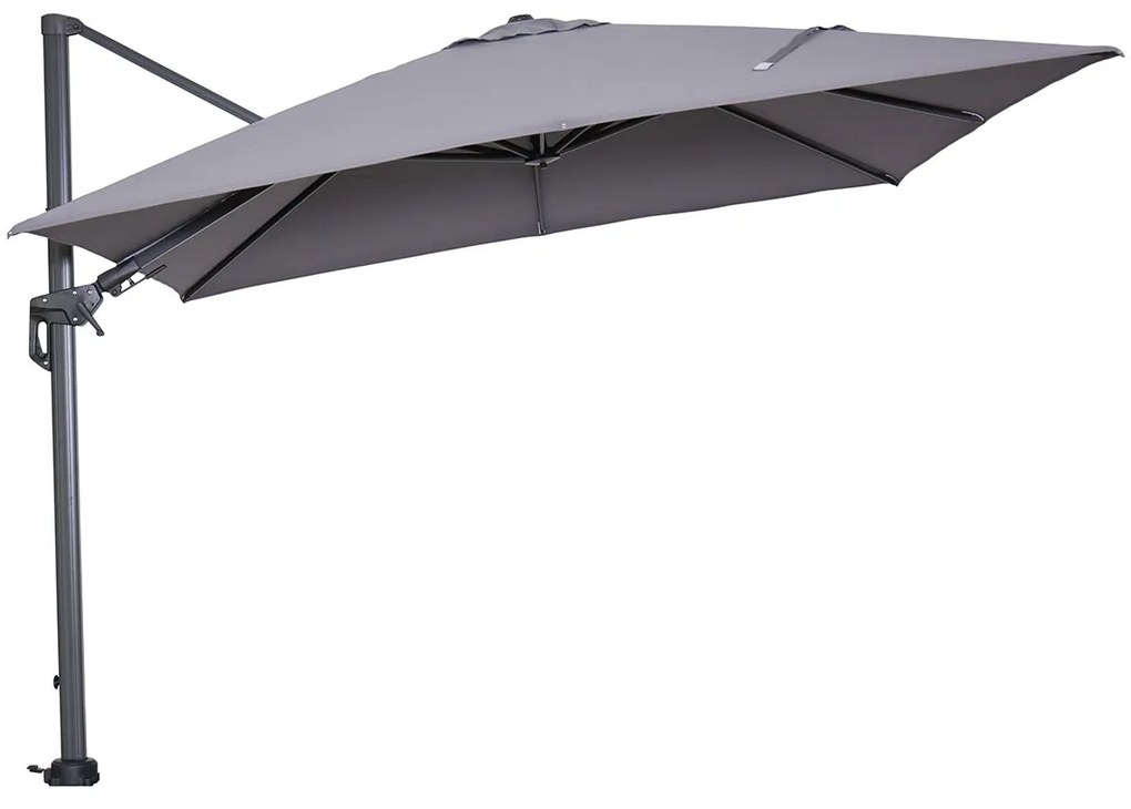 Garden Impressions Hawaii zweefparasol 300x300 cm - frame carbon black - doek licht grijs