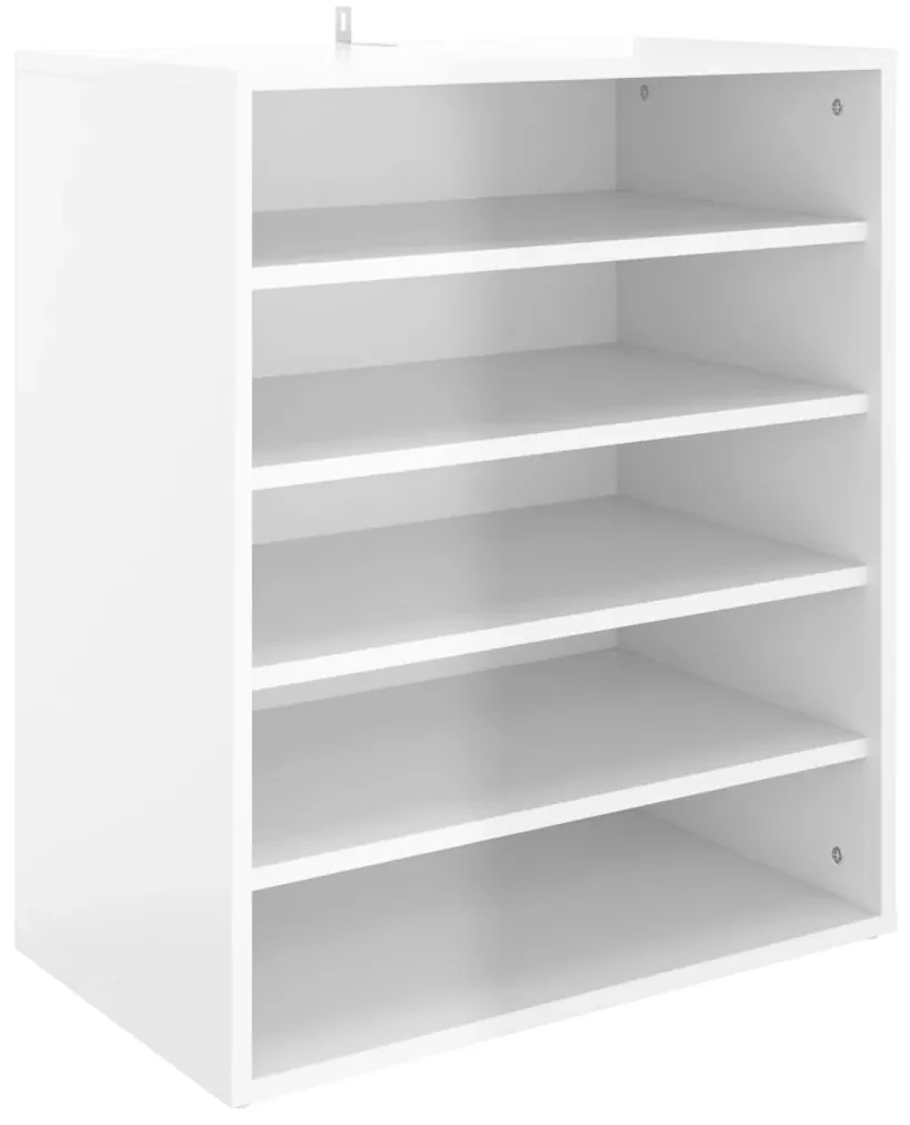 vidaXL Schoenenkast 60x35x70 cm spaanplaat hoogglans wit