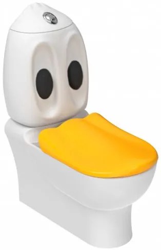 Sanigoods Feliz staand toilet wit met gele softclose zitting