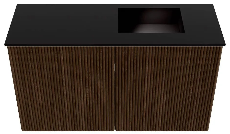 Mondiaz Joya 70cm toiletmeubel walnut met wastafel faye rechts 1 kraangat urban