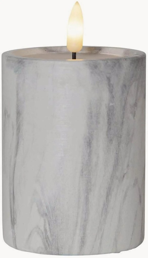 LED-blokkaars Flamme Marble met timerfunctie