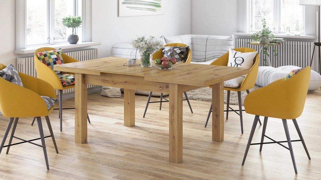 ROYAL eiken artisan, EETTAFEL, UITSCHUIFBAAR