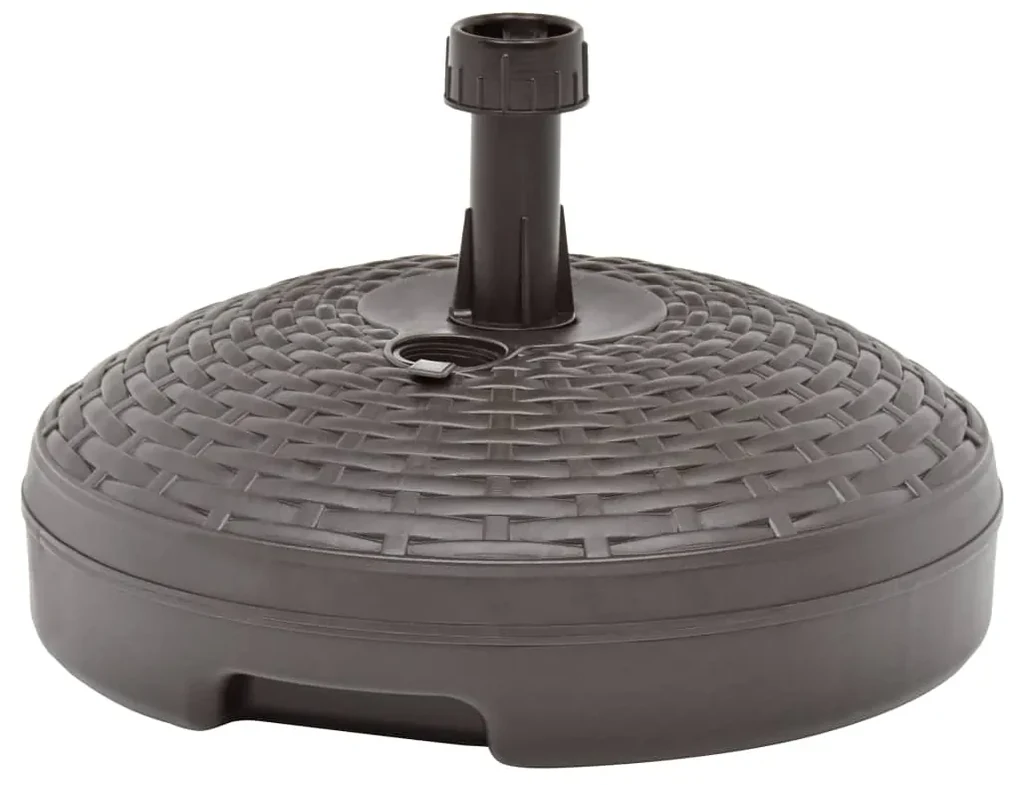 vidaXL Parasolvoet gevuld met zand/water 20 L kunststof rattan bruin