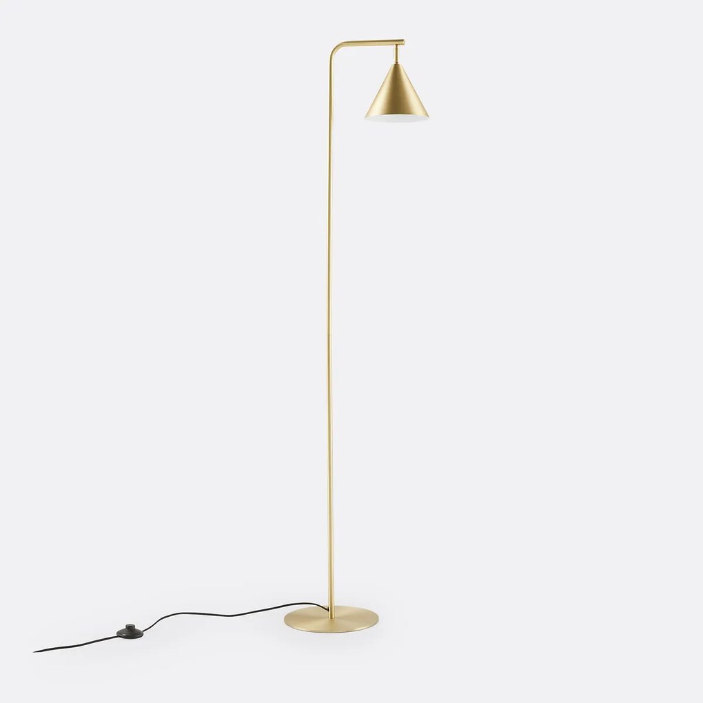 Voetlamp in ijzermetaal, richtbaar, Hiba