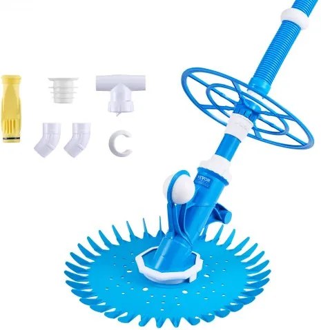 VEVOR Zwembadstofzuiger met zuigfunctie, Zwembadreiniger met zuigzijde, Zwembadveger met 12 slangen, Geschikt voor in- en opbouwzwembaden tot 6,1 x 10,7 m, Blauw
