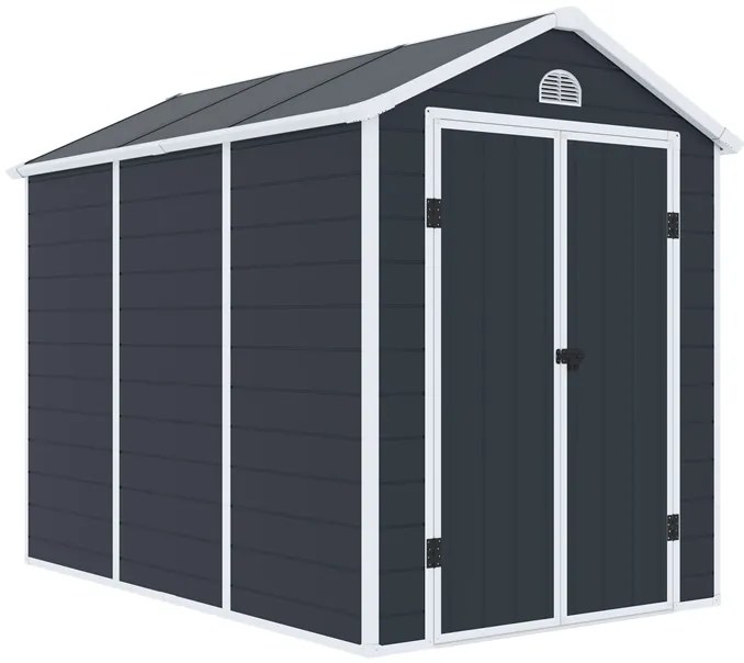 Bergen kunststof gereedschapshuisje 1,9 x 2,8 m CoverTech antraciet