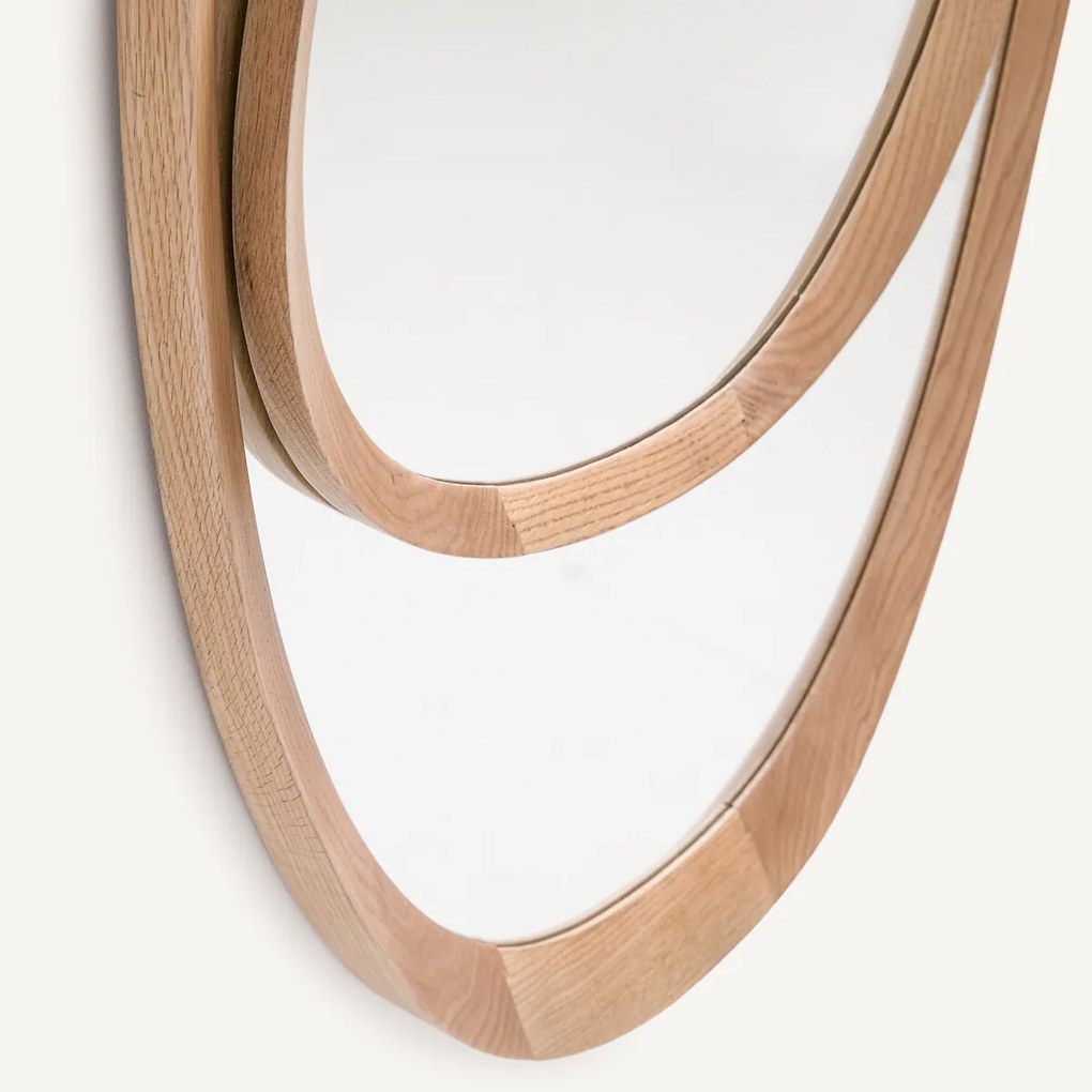 Asymmetrische spiegel, eiken frame H100 cm, Belize