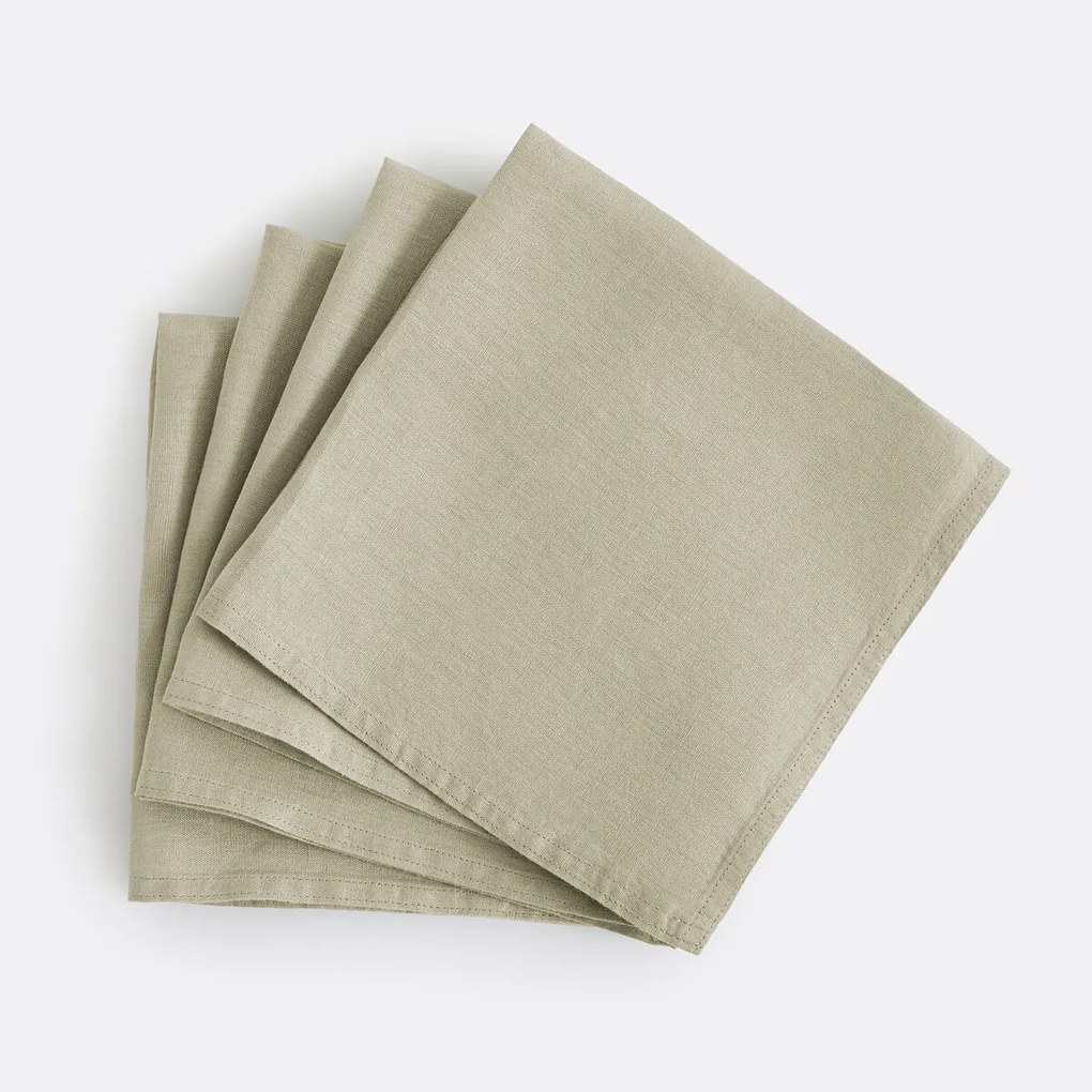 Set van 4 servetten van gewassen linnen Victorine