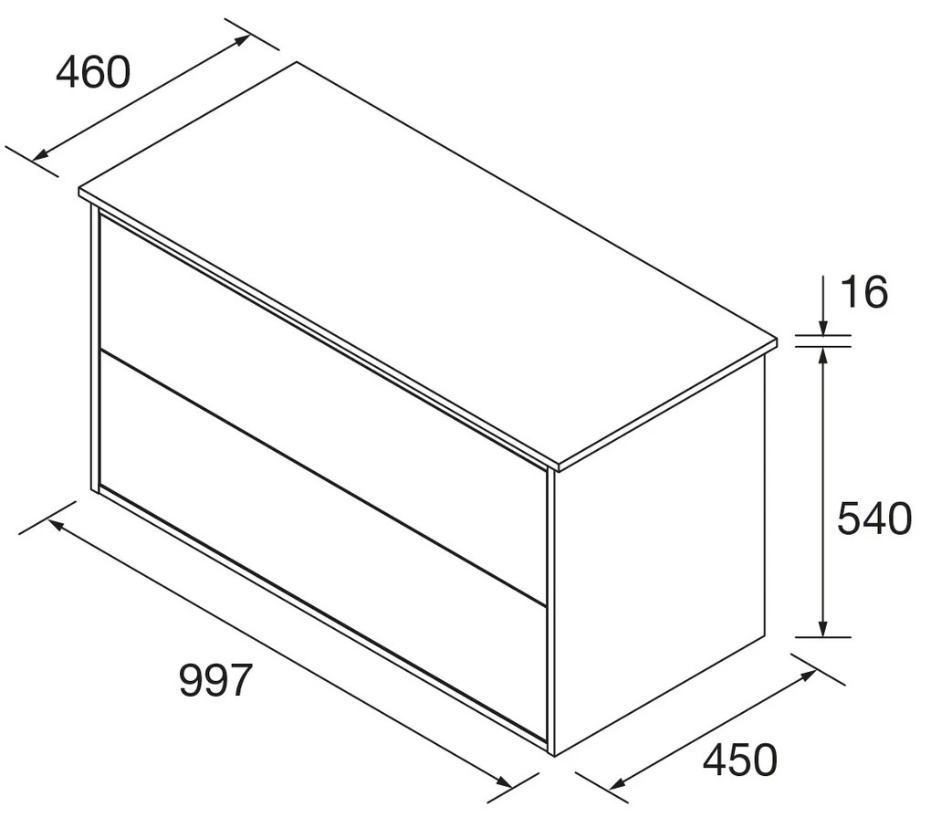 Muebles Ideal badmeubel 100cm met toppaneel zwart mat