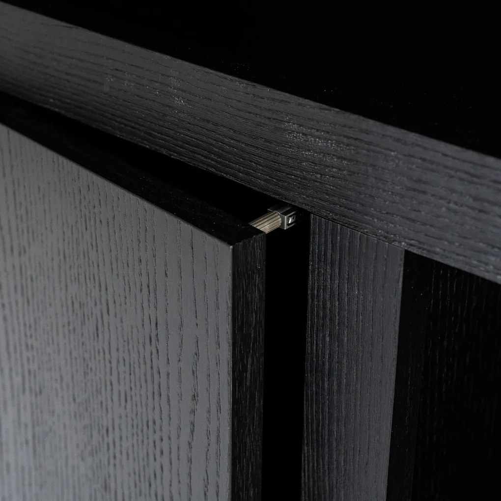 Hoge Kast Zwart Eiken 120 Cm - 120x42x220cm.