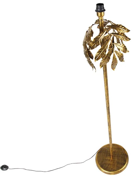 Vintage vloerlamp antiek goud 30 cm zonder kap - Linden