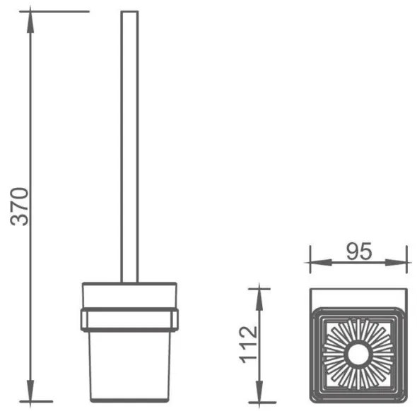 Plieger Altea toiletborstel inzet glas geborsteld chroom