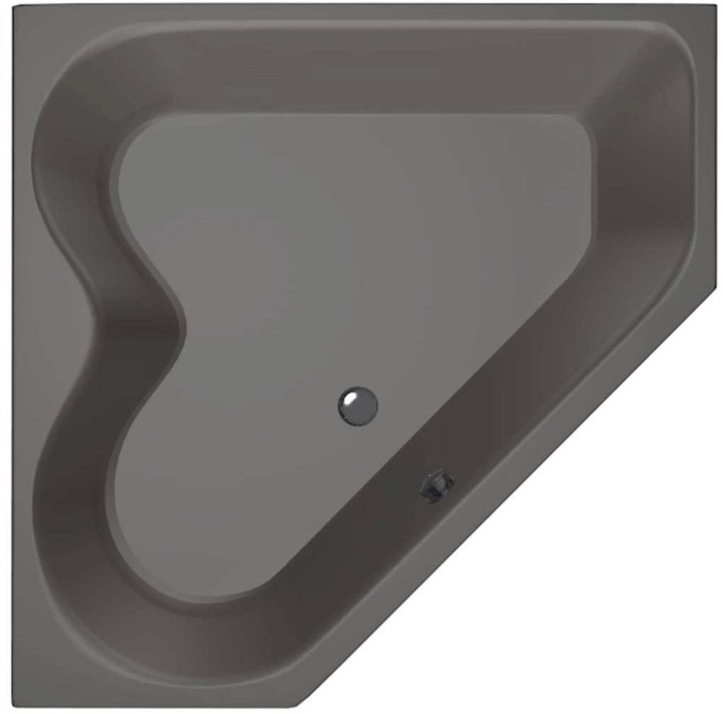 Xenz Cyprus inbouw hoekbad met ligzijde links 145x145cm antraciet acryl
