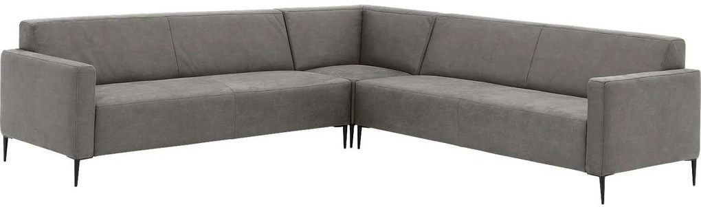 Goossens Key West grijs, micro leer, 3-zits, modern design