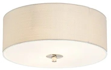 Landelijke plafondlamp wit/crème 30 cm - Drum Jute