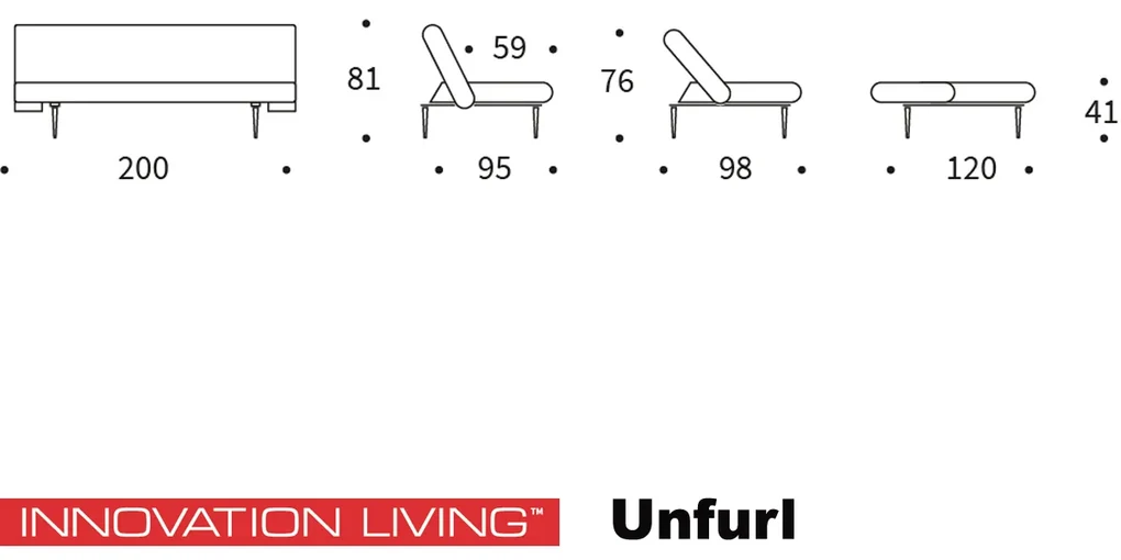 Innovation Living Unfurl Luxe Slaapbank Retro Design