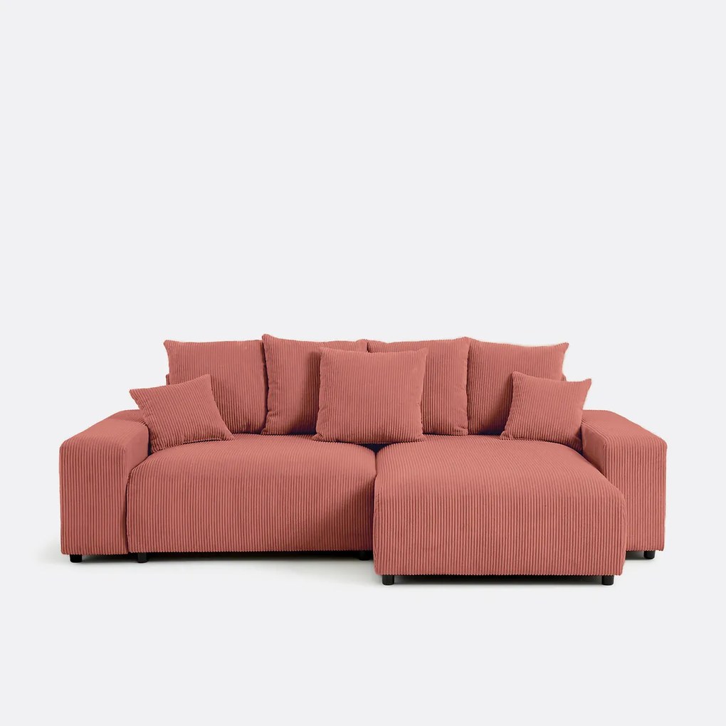 Omvormbare hoekbank met koffer, ribfluweel, LOMI