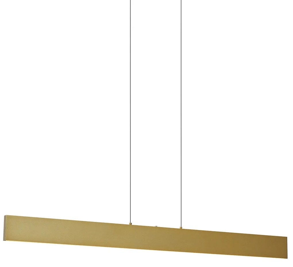 Eettafel / Eetkamer Moderne hanglamp messing incl. LED 3-staps dimbaar - Straight Modern Binnenverlichting Lamp