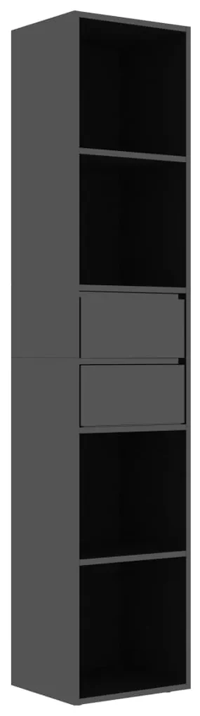 vidaXL Boekenkast 36x30x171 cm spaanplaat hoogglans zwart