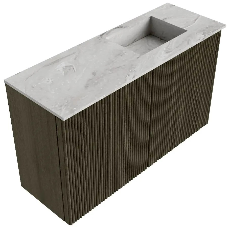 Mondiaz Joya DLux 70cm toiletmeubel shadow met wastafel faye rechts 1 kraangat glace