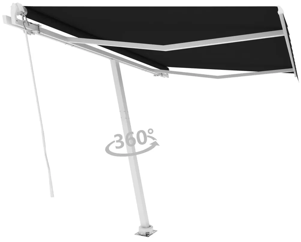 vidaXL Luifel vrijstaand handmatig uittrekbaar 300x250 cm antraciet