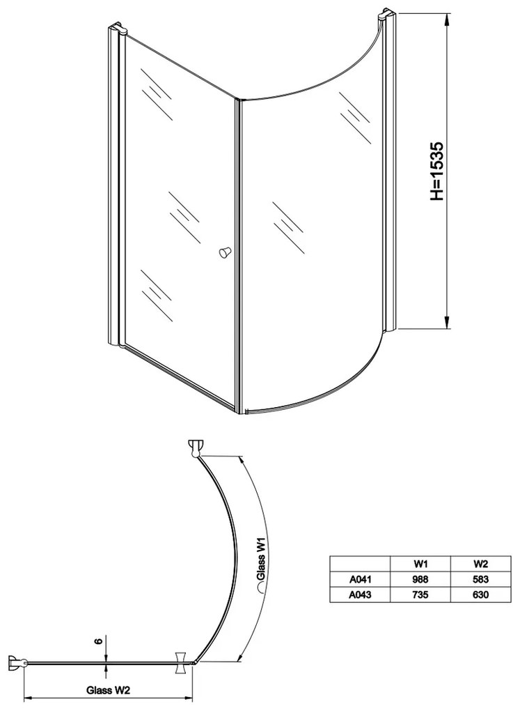 Eastbrook Beaufort Type 1 bad douchecabine 78x85cm links chroom