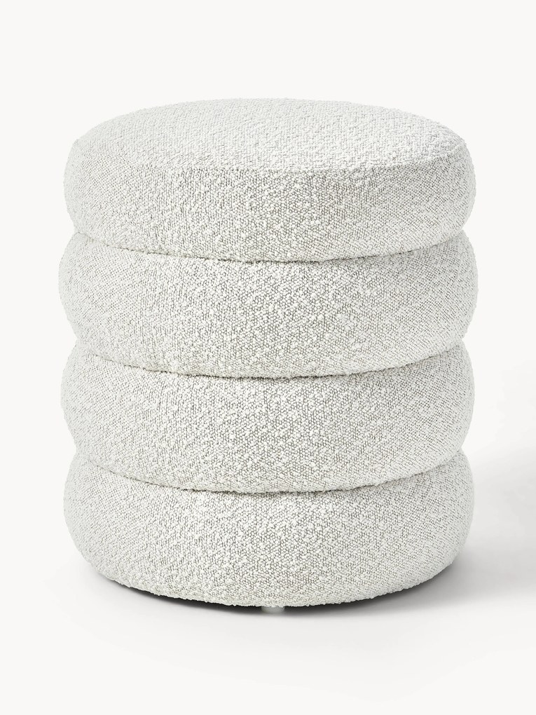 Bouclé gestoffeerde poef Alto