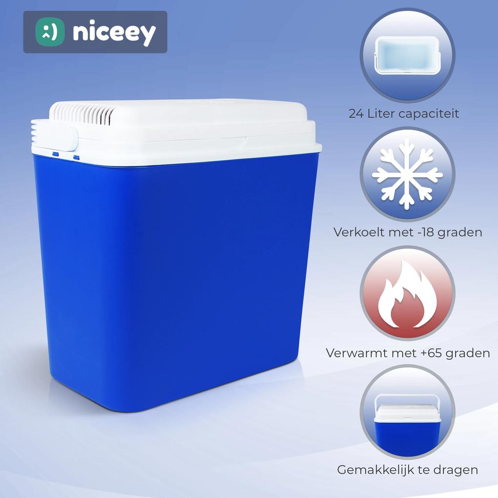 Niceey Thermo Elektrische Koelbox - 24L - Koelt & Verwarmt - Blauw