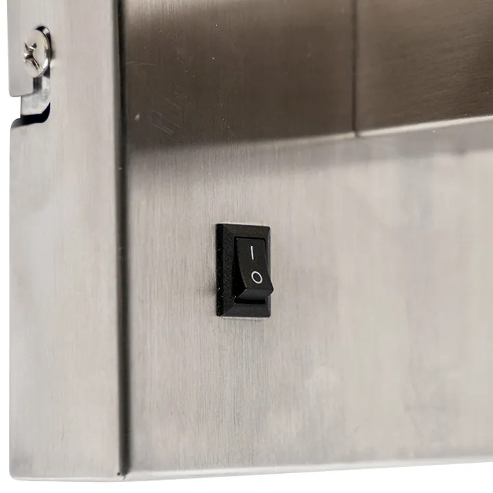 Smart Wandlamp staal met kap creme wit incl. Wifi P45 - Bergamo