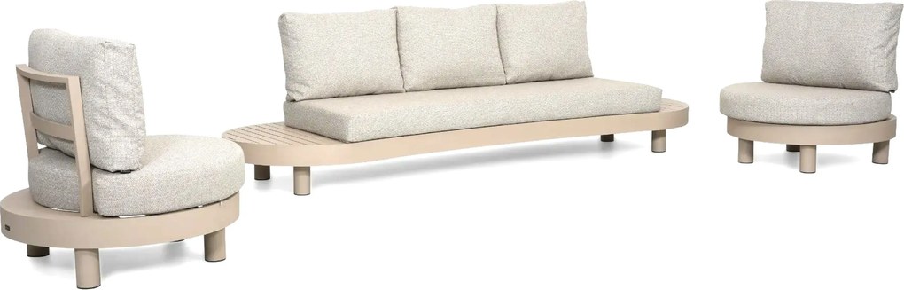 Stoel en Bank Loungeset 5 personen Aluminium Zand/Beige  Lifestyle Garden Furniture Organio