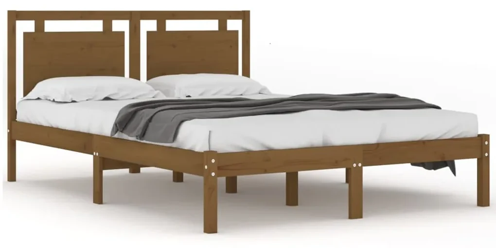 vidaXL Bedframe massief hout honingbruin 120x200 cm